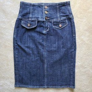 Knee-length Corset Waist Denim Pencil Skirt - Sz 29